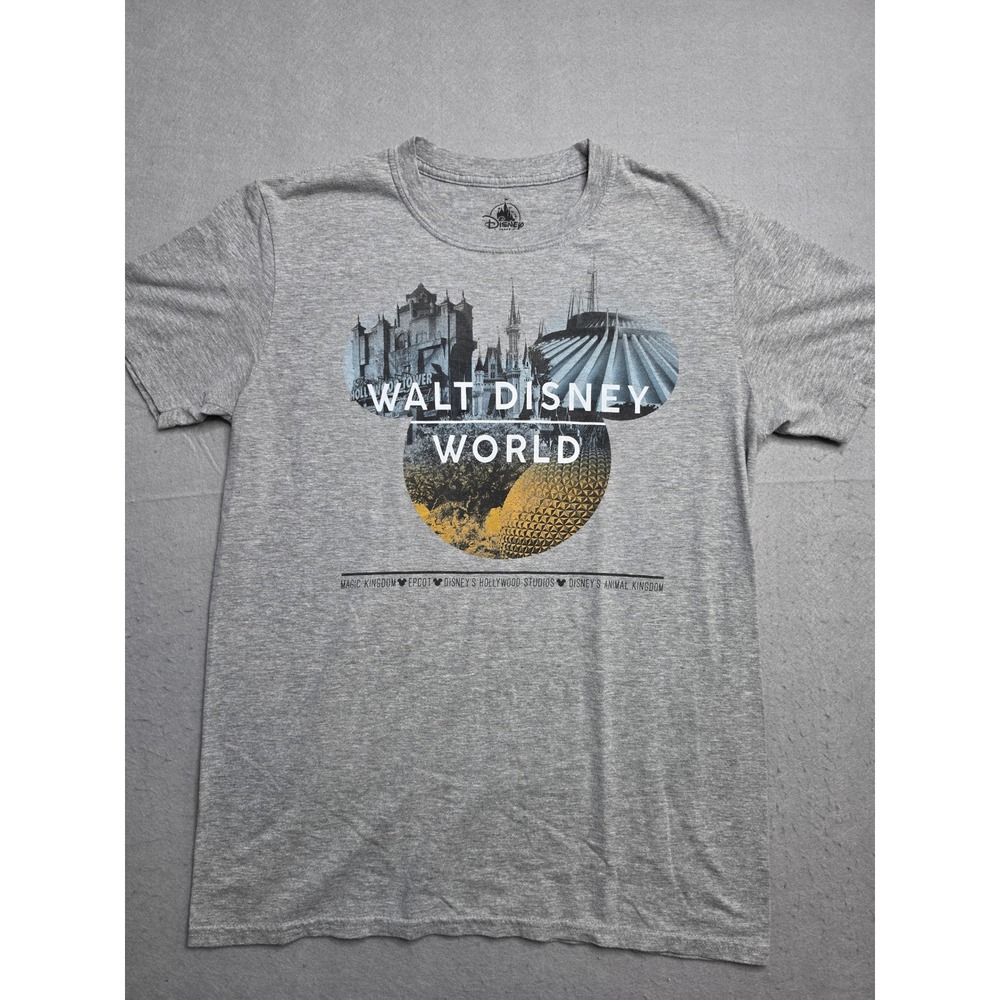 Disney Parks Walt Disney World T-Shirt Unisex Medium Gray Magic Kingdom Cotton